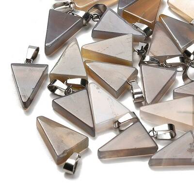 Natural Grey Agate Pendants