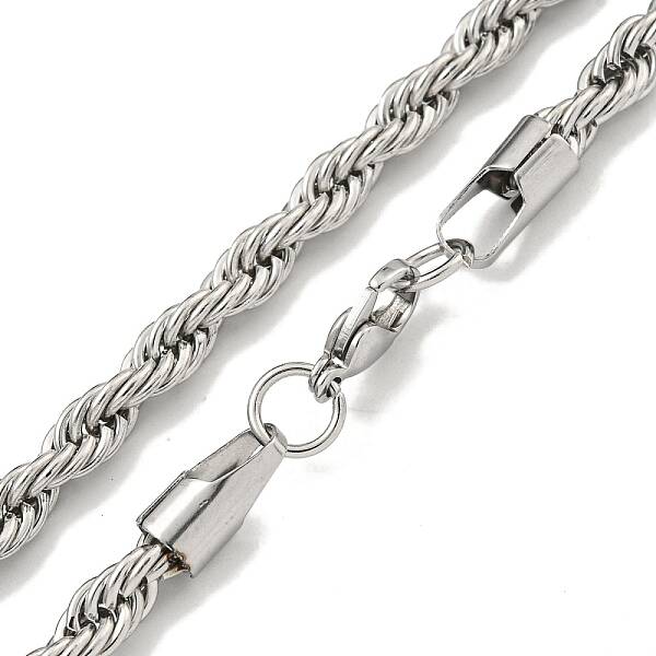 Non-Tarnish 201 Stainless Steel Rope Chain Necklaces for Women and Men