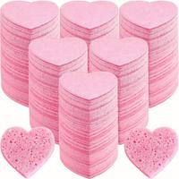 Heart Shaped Facial Sponge, Compressed Face Wash Pad, Exfoliating Facial Cleansing Sponge, Facial Skin Care Tool for Women, S...