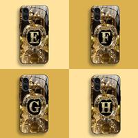 Suitable for [iPhone 16 Plus] New high-end letter glass mobile phone case New business simple metal paint electroplated glass...