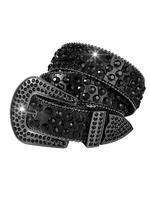 Rhinestone Decorated Buckles Belt, Girlfriend Gifts, Fashionable Punk Style Belt for Women & Men, Trendy All-match & Exquisit...