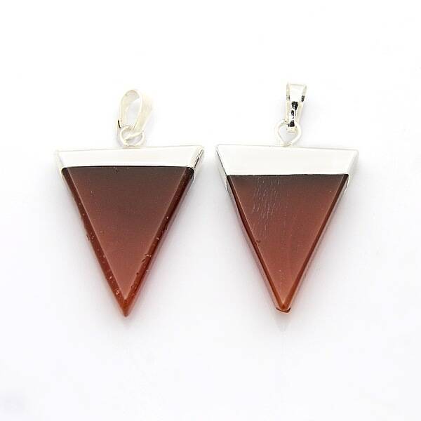 Carnelian Triangle Pendants