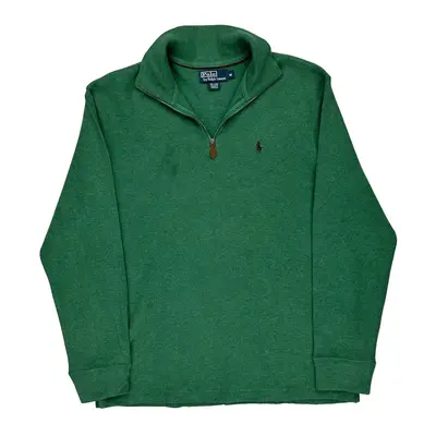 Polo By Ralph Lauren 1/4 Zip - Medium Green Cotton