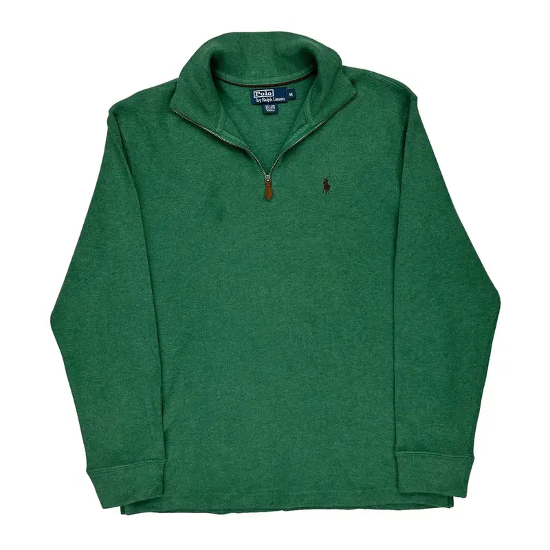 Polo By Ralph Lauren 1/4 Zip - Medium Green Cotton