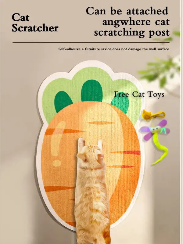 【Buy 1, Get Free Toy!】 Wall mounted cat scratch pad, Cat cat paw grinding tool,Cat Tree Tower, wear-resistant and scratch...