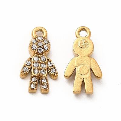 Ion Plating(IP) 316 Surgical Stainless Steel with Crystal Rhinestone Pendants