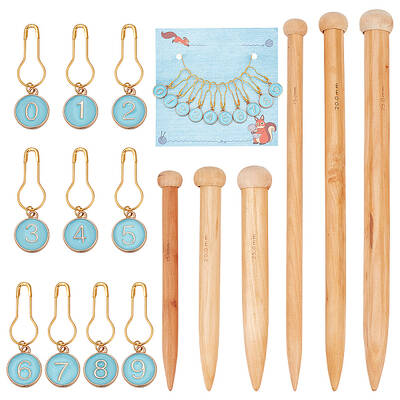6Pcs Bamboo Circular Knitting Needles