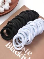 Solid Color High Stretch Hair Tie, Casual Simple Hair Accessories for Women & Girls, Minimalist Headwear Suitable for Thick ...