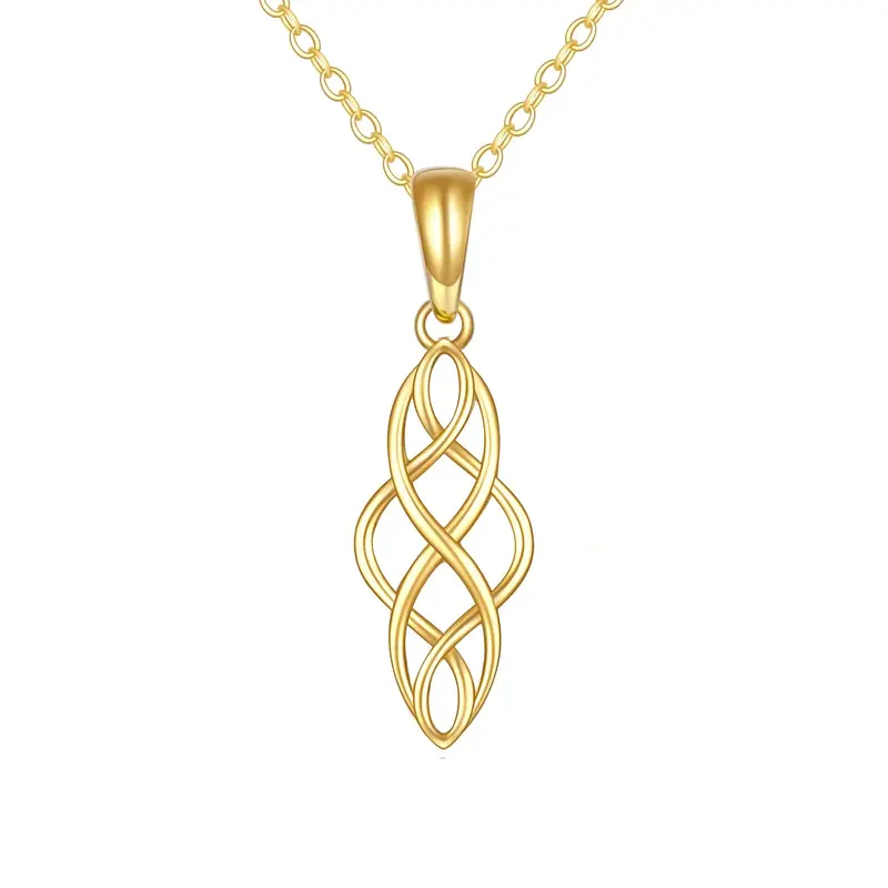 14K Gold Celtic Knot Pendant Necklace