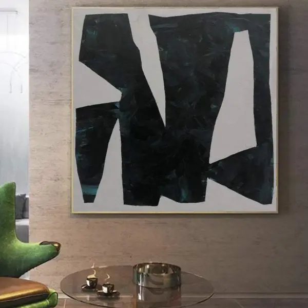 Large abstract canvas art black and white oil on canvas Franz Kline style abstract fine art modern painting wall art | RIOT O...
