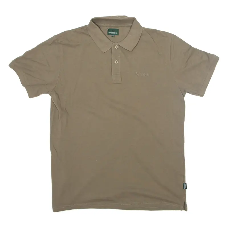 ENRICO COVERI Sporting Polo Shirt Brown Short Sleeve Mens 2XL
