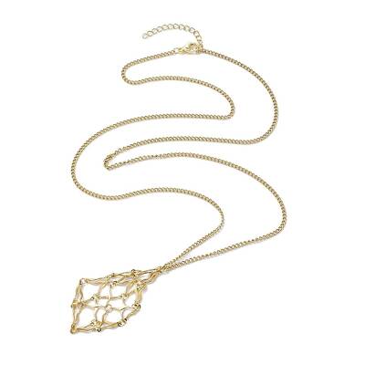 Stainless Steel Macrame Pouch Empty Stone Holder for Necklace Makings