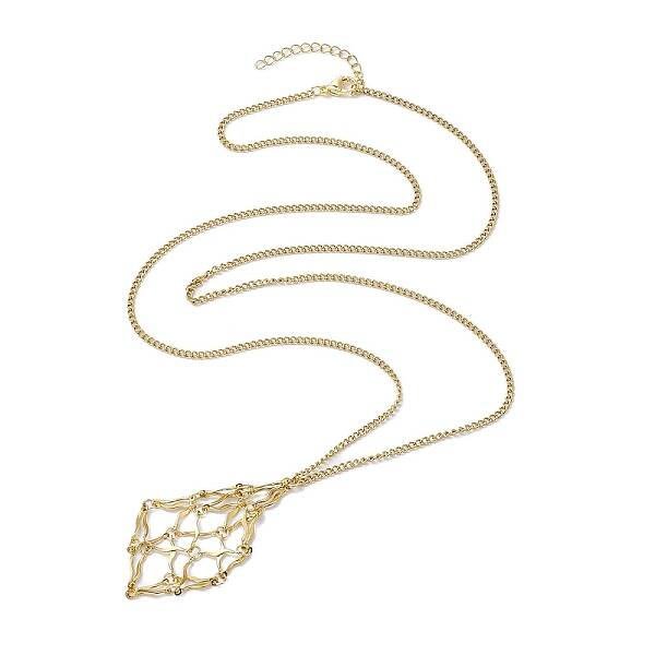 Stainless Steel Macrame Pouch Empty Stone Holder for Necklace Makings