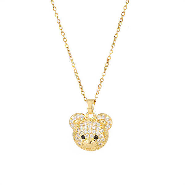 Brass Pave Crystal Rhinestone Pendant Necklaces for Wowen