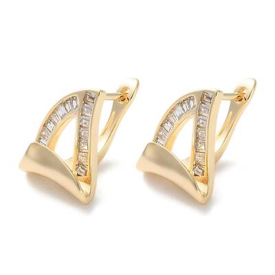 Brass Triangle Hoop Earrings
