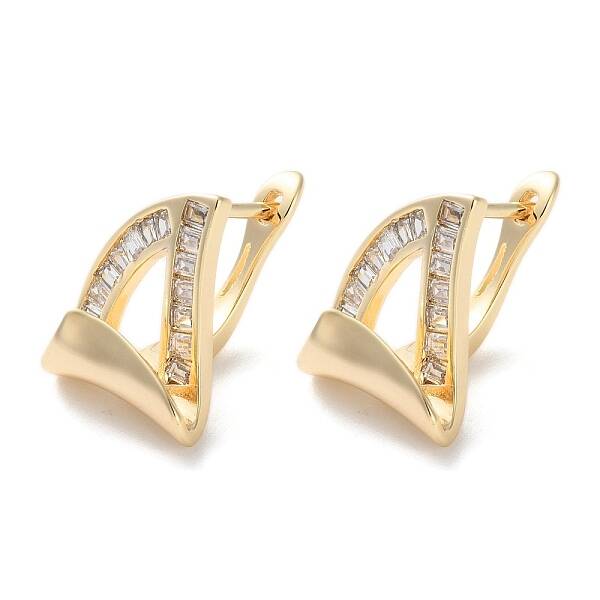 Brass Triangle Hoop Earrings