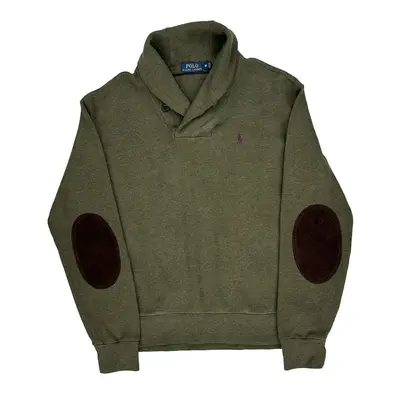 Elbow Patches Ralph Lauren Sweatshirt - Medium Green Cotton Blend