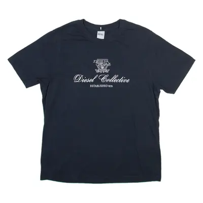 DIESEL Mens T-Shirt Blue Crew Neck L
