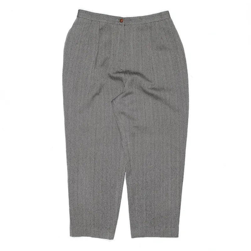B.B.N.Y Herringbone Grey Regular Mom Wool Trousers Womens W28 L24