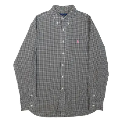 RALPH LAUREN Mens Shirt Black Gingham Long Sleeve XL