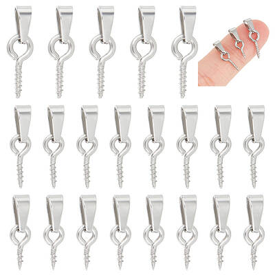 90Pcs 3 Style 304 Stainless Steel Screw Eye Peg Bails