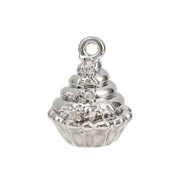 Brass Pave Clear Cubic Zirconia Pendants