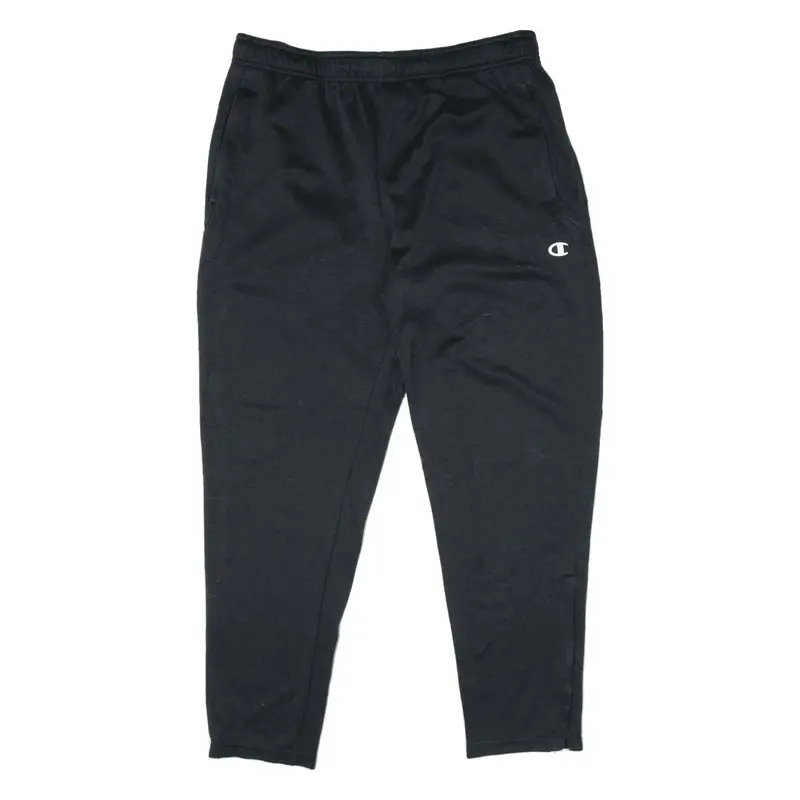 CHAMPION Track Pants Black Tapered Mens XL W34 L29