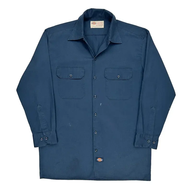 Dickies Shirt - Medium Blue Polyester Blend | Size: medium