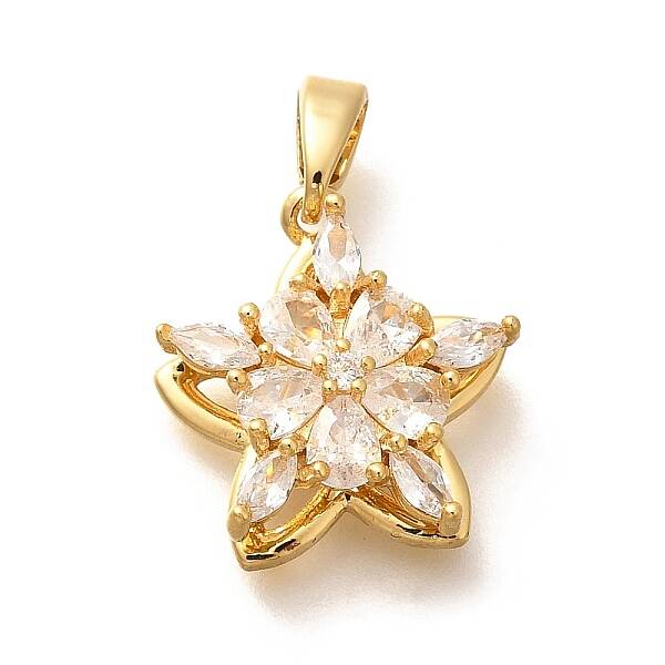 Brass Micro Pave Cubic Zirconia Pendents