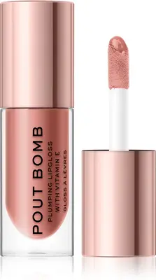 Makeup Revolution Pout Bomb Volumizing Lip Gloss with Intense Shine Color Doll 4.6 ml