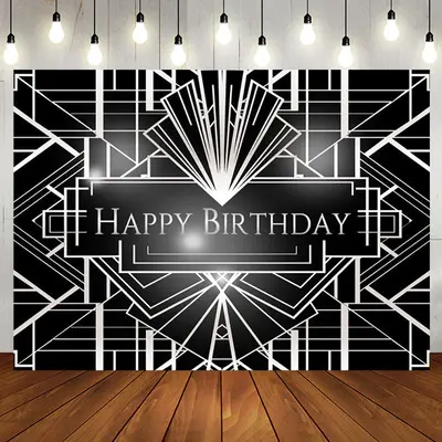 Great Gatsby Sliver Geometric Birthday Backdrop - Aperturee