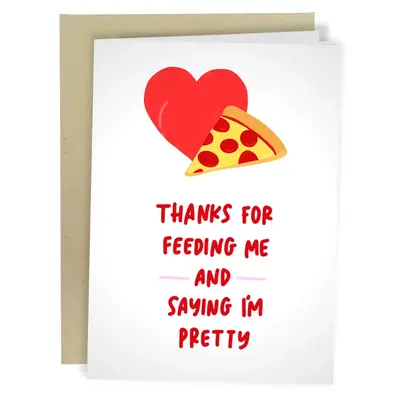 Funny Valentine's Day Card - Valentines Day Cards for Him or Her - 5x7 Inch Individual Greeting Card with Kraft Envelope