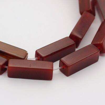 Cuboid Natural Carnelian Beads Strands