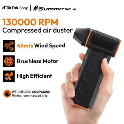 Electric Air Duster - 130000 RPM, Reusable, 3-Speed Adjustable Turbine Air Compression Blower, Compressed air duster,Su...