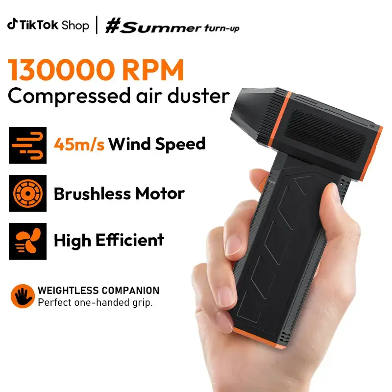 Electric Air Duster - 130000 RPM, Reusable, 3-Speed ​​Adjustable Turbine Air Compression Blower, Compressed air duster,Su...