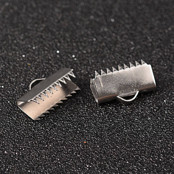 Tarnish Resistant 304 Stainless Steel Ribbon Crimp Ends