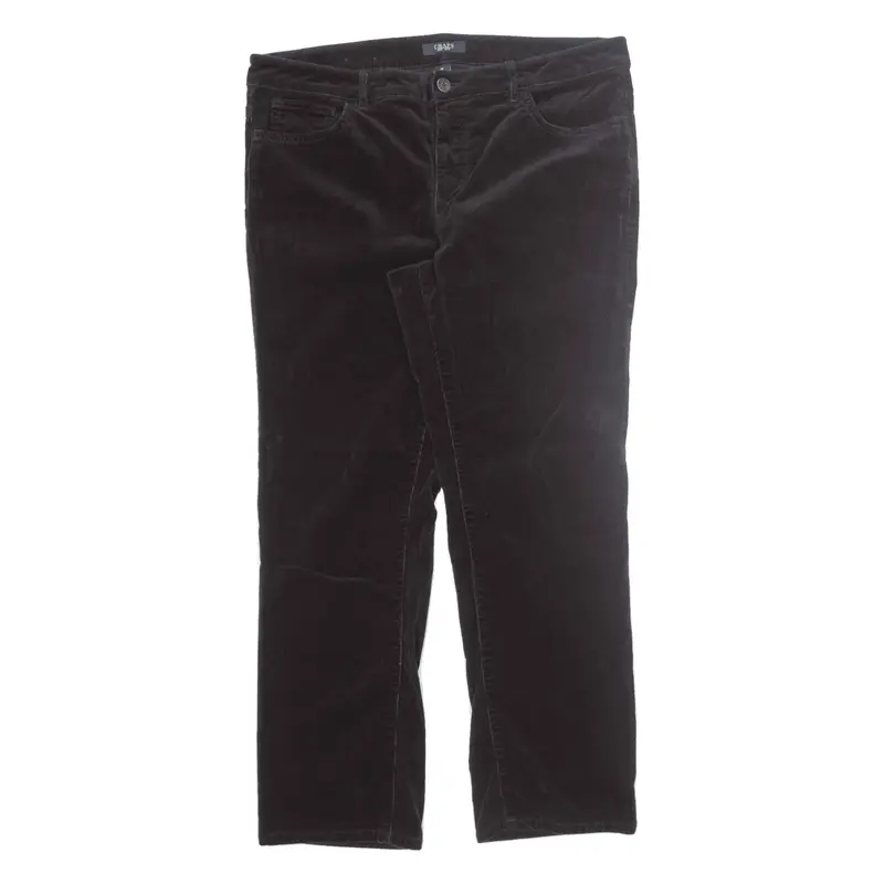 CHAPS Corduroy Trousers Brown Regular Tapered Womens W36 L28