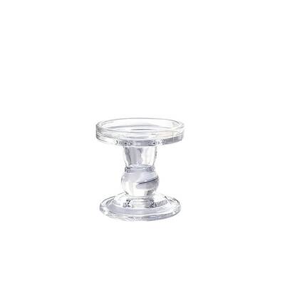 Glass Roman Pillar Candle Holders