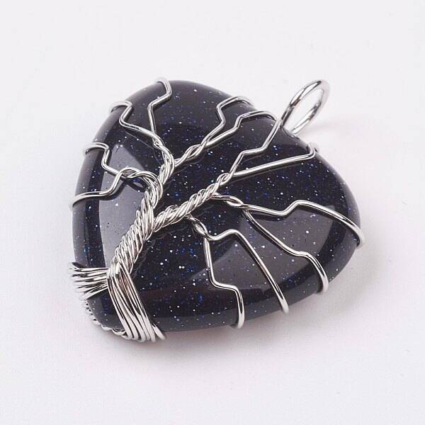 Synthetic Blue Goldstone Pendants