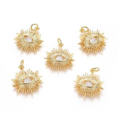 Brass Micro Pave Cubic Zirconia Pendants