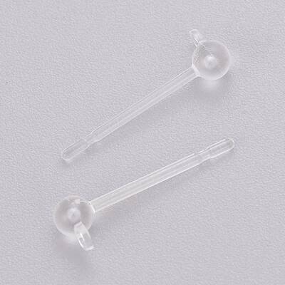 Transparent Painless Prevent Allergy Resin Stud Earring Findings