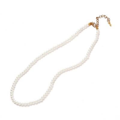 Vintage Painted Round Glass Pearl Beaded Necklace for Girl Women Mother