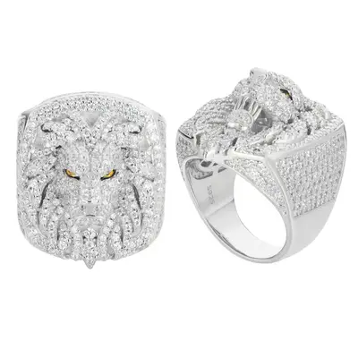 【#R398 】UCCIYO S925 Sterling Silver Synthetic Moissanite Ring for Women Men Hip Hop Jewelry Gift