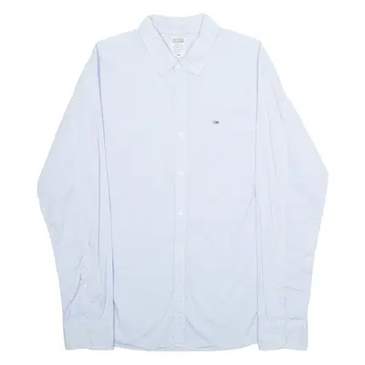 TOMMY HILFIGER Authentic Classic Apparel Mens Plain Shirt Beige Long Sleeve XL