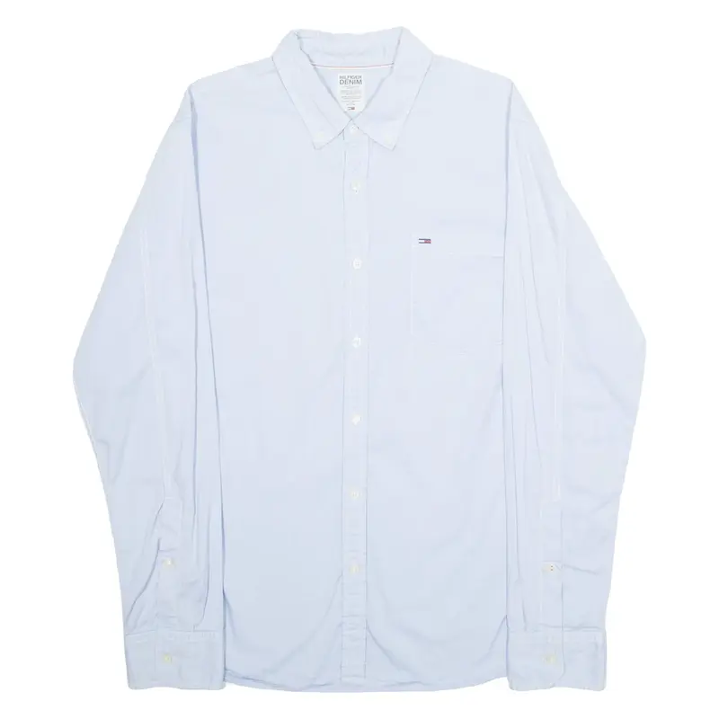 TOMMY HILFIGER Authentic Classic Apparel Mens Plain Shirt Beige Long Sleeve XL