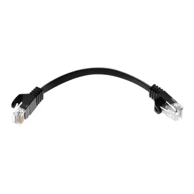 40879 Monoprice Cat6 Ethernet Patch Cable FLEXboot Flat Snagless RJ45 550MHz UTP Pure Bare Copper 30AWG 0.5ft Black