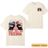 Comfort Colors On The Fourth Of July Boats Hoes And Freedom Parody Step Brothers Shirt, Patriotic Graphic Shirt for Men & Wom...