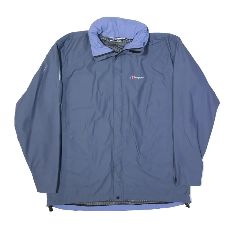BERGHAUS Hooded Rain Jacket Blue Womens UK 18