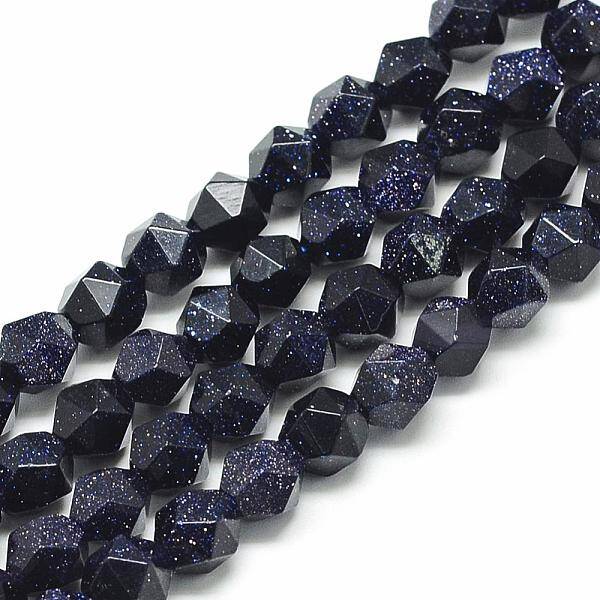 Synthetic Blue Goldstone Beads Strands