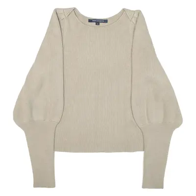 FRENCH CONNECTION Womens Jumper Beige Tight Knit S